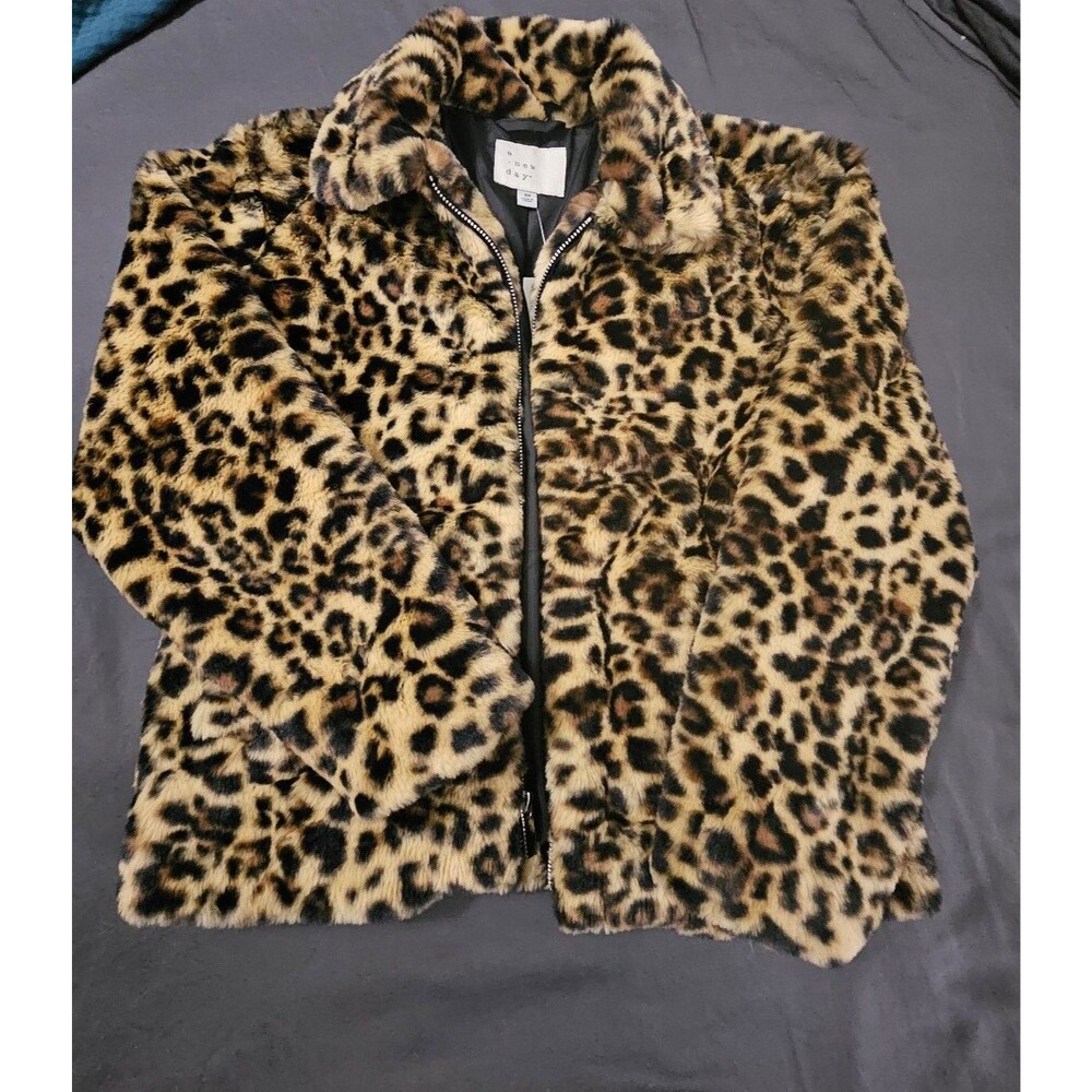 A new Day Faux Fur Leopard Print Jacket
